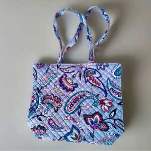 Vera Bradley Tote Bag Makani Paisley Periwinkle Blue Floral, Quilted-Medium Size